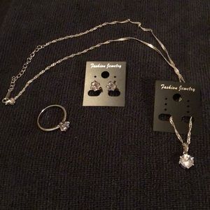 3 piece clear stone set
